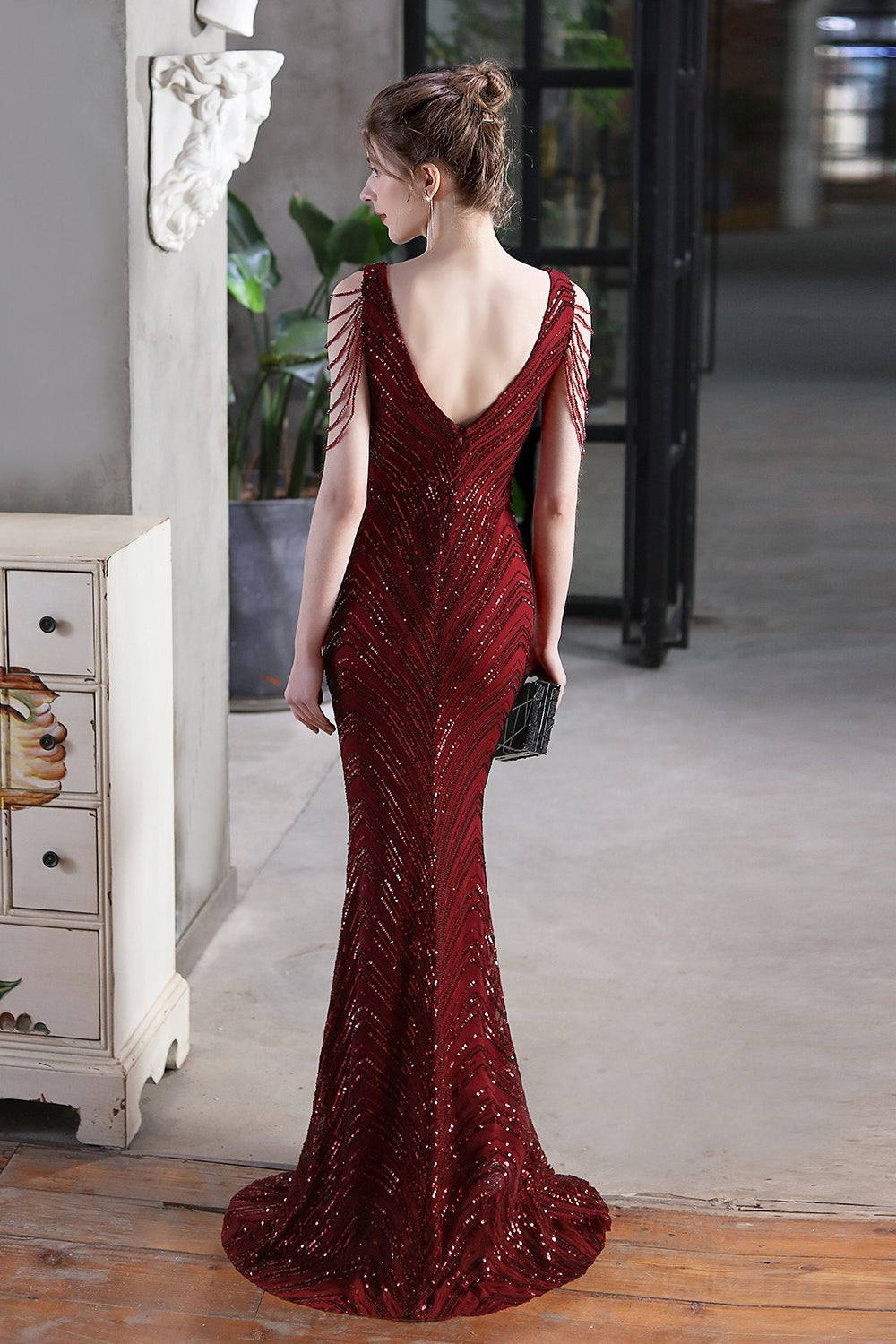 Elegant Sequin Mermaid Party Dress