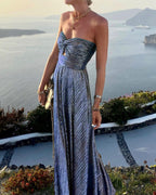 Seraphina Premium Wedding Guest Dress Summer Long Strapless Shiny Formal Party for Women 2024 Chic Silhouette Collection