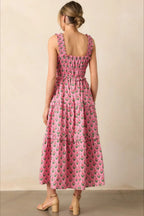 Elegant Elastic Jumpsuit Floral Dress