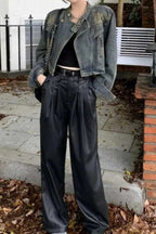 Slim Fit Denim Moto Jacket