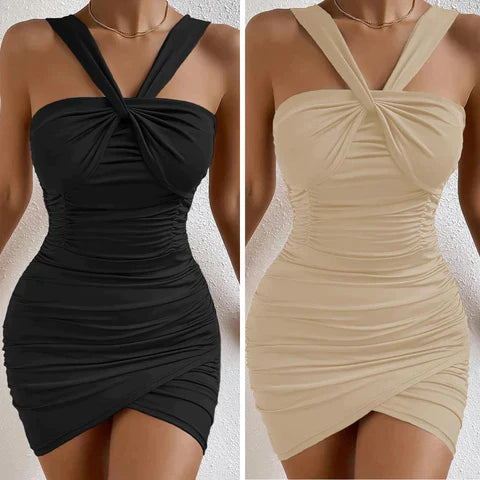 Delfina Chic Bodycon Mini Dress for Women Soft Comfortable Fit