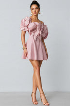 Huta Oversized Floral Applique Mini Dress