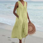 Kaitlyn Minimalist Women's Linen Dress Everyday Luxe Edit