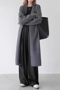 Slouchy Knit Oversized Thick Knee-Length Overcoat