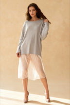 Cotton Loose Fit OffShoulder Knit Sweater