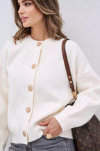 Solid Color Relaxed Knit Cardigan