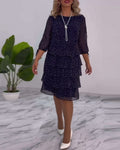 Adriela Premium Polka Dot Layered Dress Statement Occasion Edit