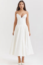 Lady Black Strapless Midi Dress