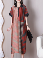 Wonderful Night Lapel Collar A-line Dress