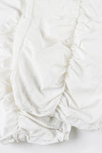 White Drawstring Wide-Leg Cargo Pant