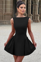 Solid Sleeveless Backless Bodycon Cocktail Dress