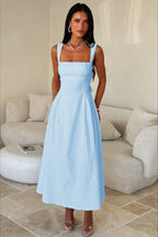 Waist Cinched Strap Vacation Dress