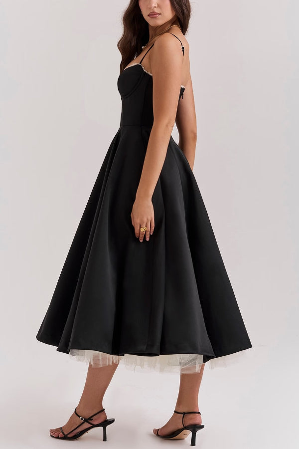 Lorraine Premium Strapless V Neck Sleeveless Tutu Maxi Dress Designer Edit