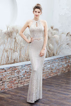 Plunging Neck Mermaid Formal Dress