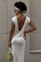 Soft Minimalist Solid Slim-Fit Cami Sweater Dress