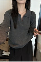 Slouchy Polo Style Sweater