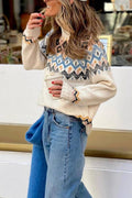 Off-white Fair Isle jacquard turtleneck sweater