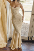 Ruched Cami Maxi Lace Dress