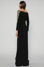Iontk Black Beaded Diamond Mesh Maxi Dress