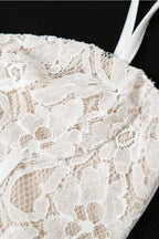 Lace Ruffle Slit Party Dress
