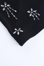Rhinestone Trim Strapless Bustier Tank Top