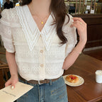 Jakayla Beige Doll Collar Shirt