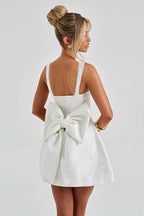 Square Neck Bow Bodycon Party Dress