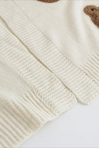 Bear Embroidery Short Cardigan
