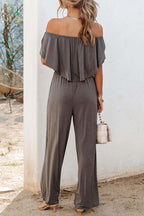 One-shoulder fashion off-the-shoulder jumpsuit
