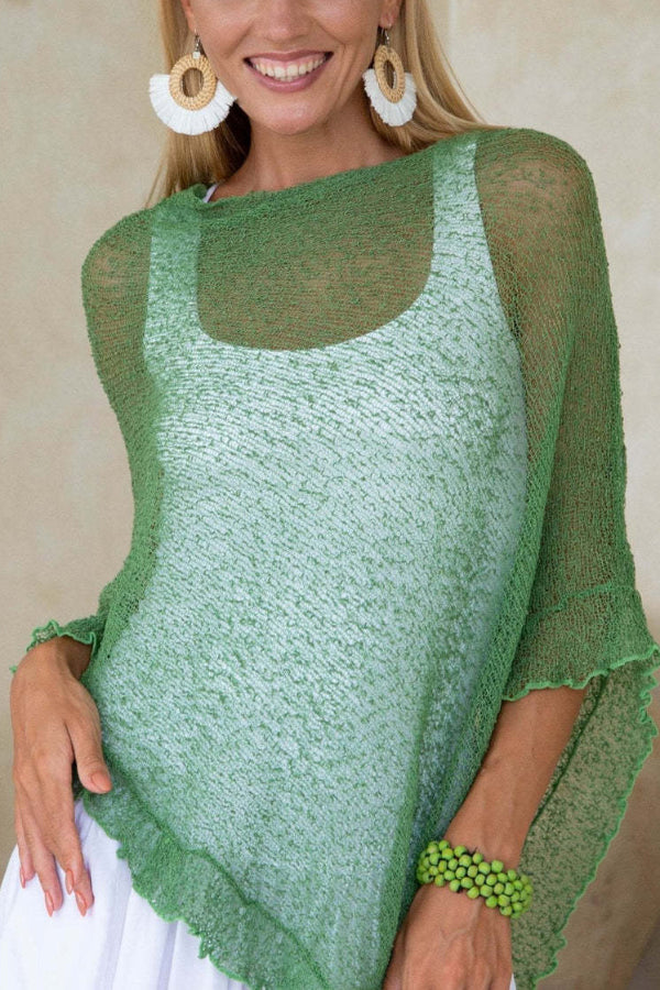 Solid Color Loose-fitting See-through Irregular Casual Cover-up