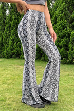 Sexy Snake Pattern Flare Pants