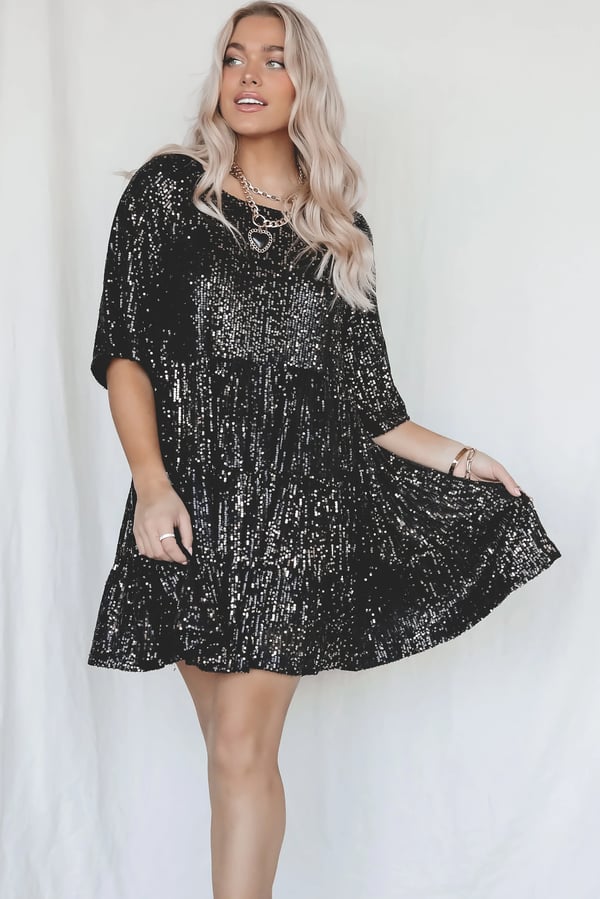 Xochitl Statement Loose Sequin Dress Designer Edit