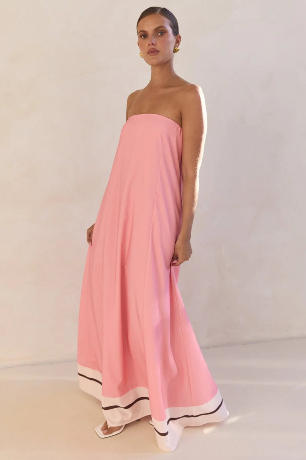 Strapless Printed Off Shoulder Maxi Boho Dress