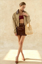 Contrast Color Loose Fit Jacket