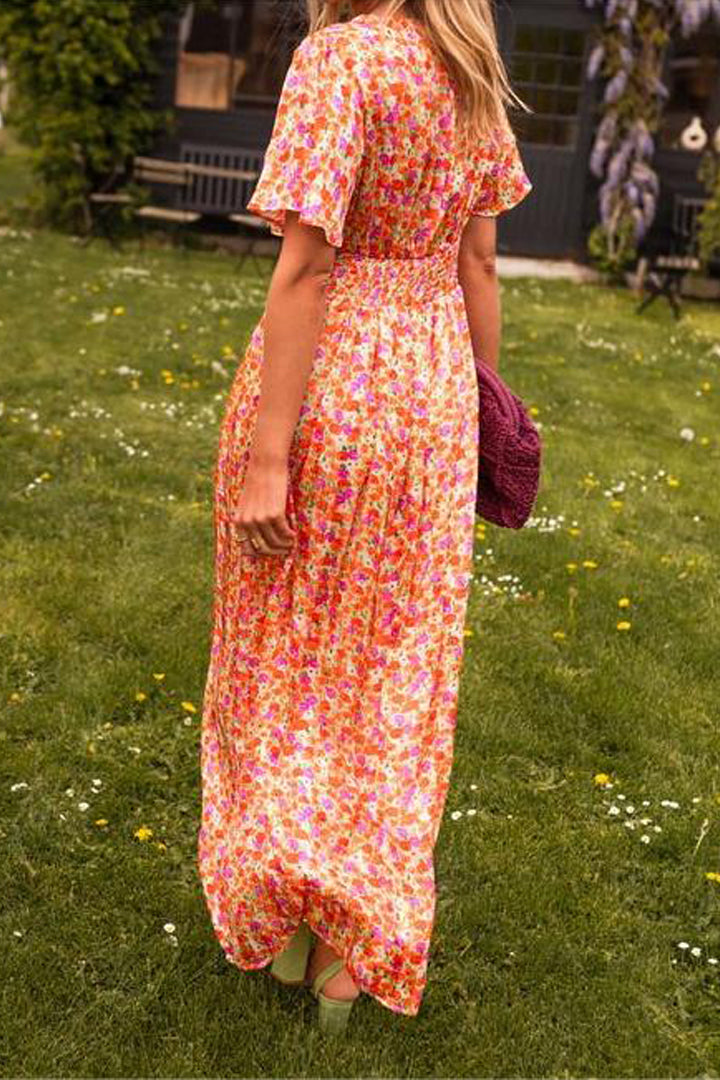 Trinity Minimalist Long Dress with V Neckline Designer Edit