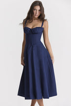 French Tie Waist ALine Slip Dress