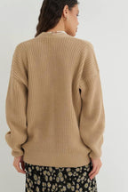 Relaxed Fit Solid Color Cardigan