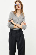 Grey Button-Up Cardigan