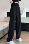 Fluid High Waist Narrow Wide Leg Straight Pants