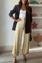 City Phantom Satin High Rise Pocket Aladdin Bloomers Pants