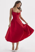 French Tie Waist ALine Slip Dress