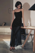 Sparkling Mesh Spliced Cami Long Party Dress