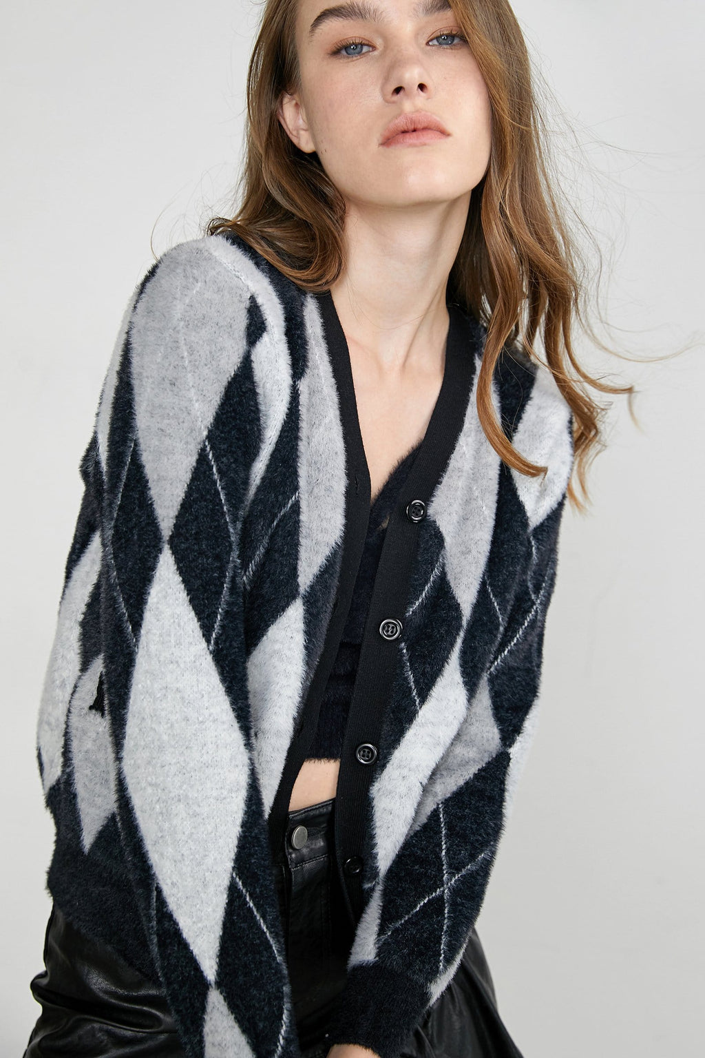 Ednah Black Button-Up Cardigan