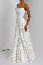 Chiffon Backless Spaghetti Strap Maxi Dress