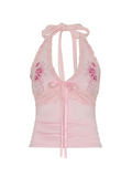Dilynn Lace Detail Halter Top