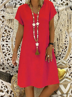Ingrid Casual, Loose Cotton Dress for Women Brunch Outfit Idea