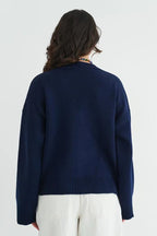 Loose Fit V Neck Cardigan Sweater