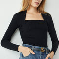 Diana Black Shoulder Wrap Sweater