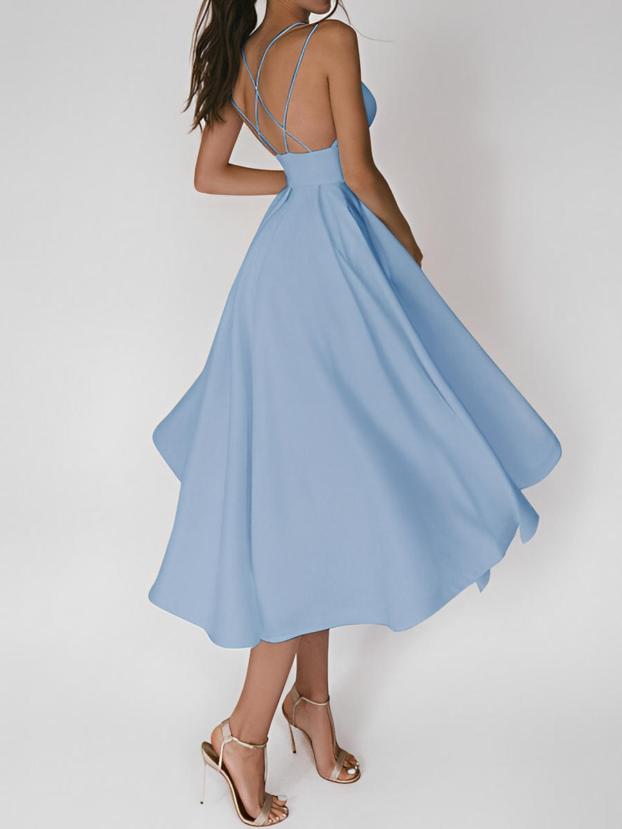 Cleo Chic Sleeveless Strap Dress for Women Silhouette Collection