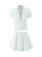 Rachell Shirt Blouse & Skirt Set